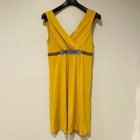 Boden Yellow Mustard Sleeveless Dress Size 14R - Picture 1 of 6